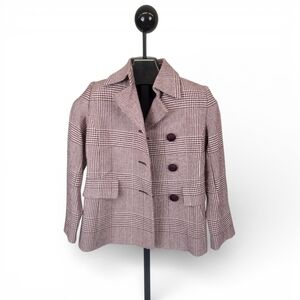 EUC Anne Klein Burgundy and Cream Houndstooth Short Suit